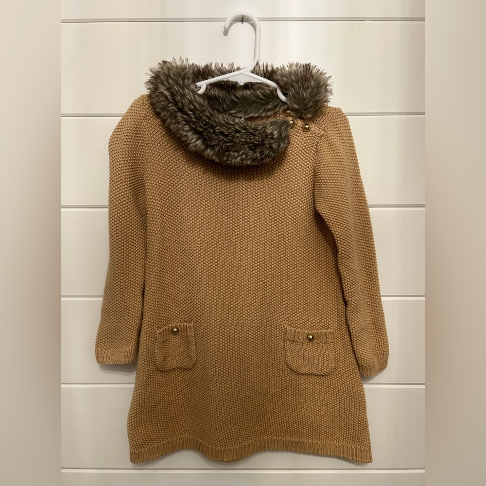 Janie and Jack | Textured Sweater Dress with fur | size 3T